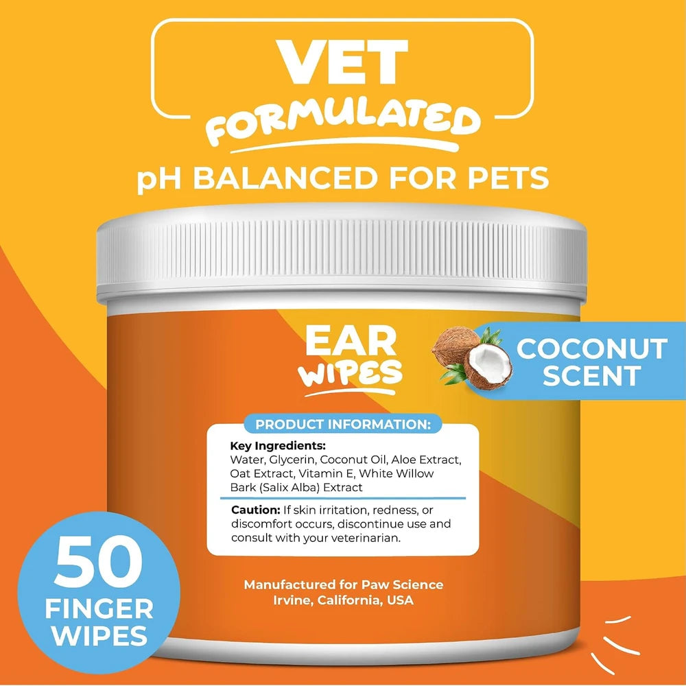 Dog Ear Cleaner Finger Wipes