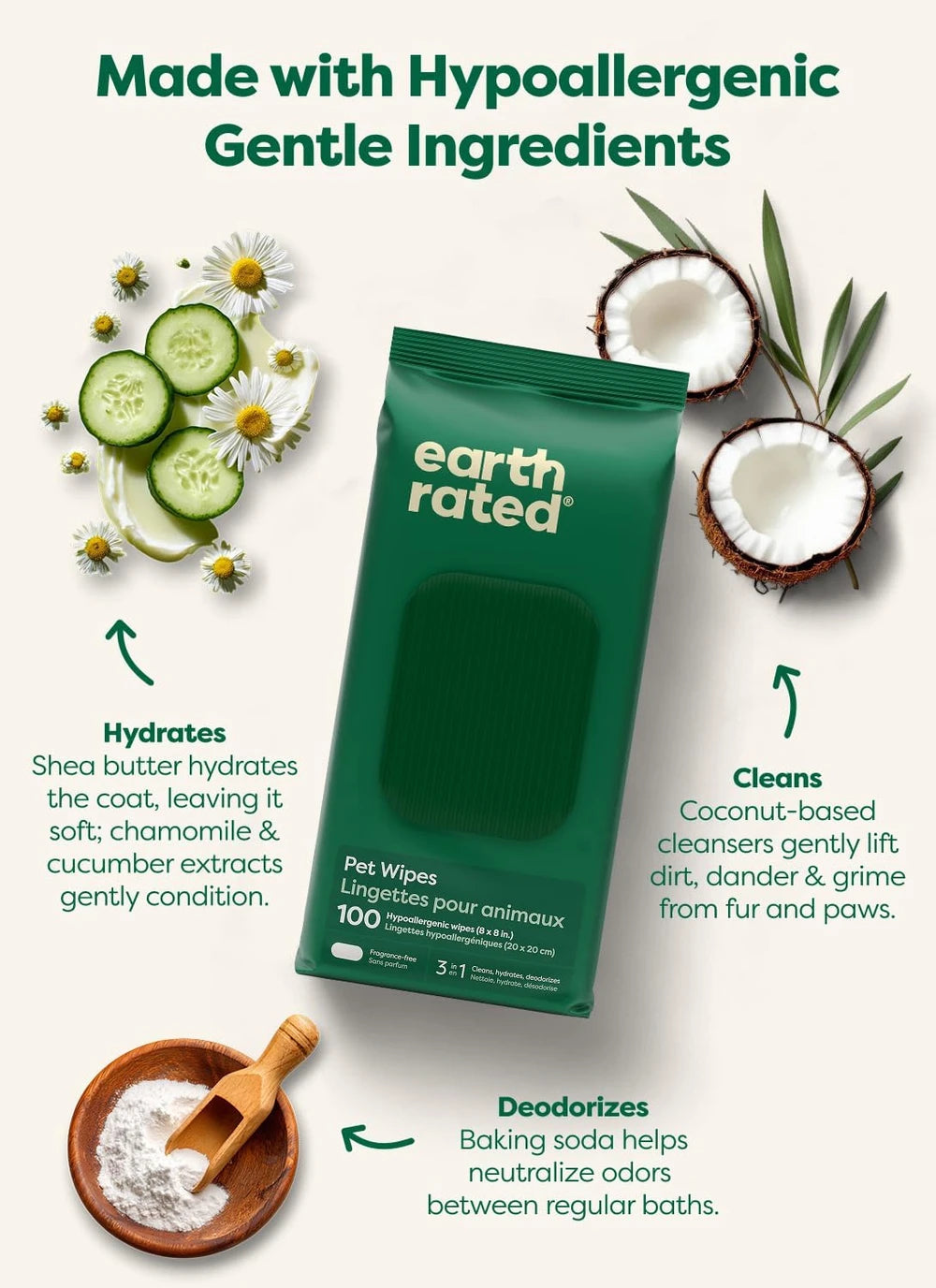 Earth Rated Dog Grooming Wipes