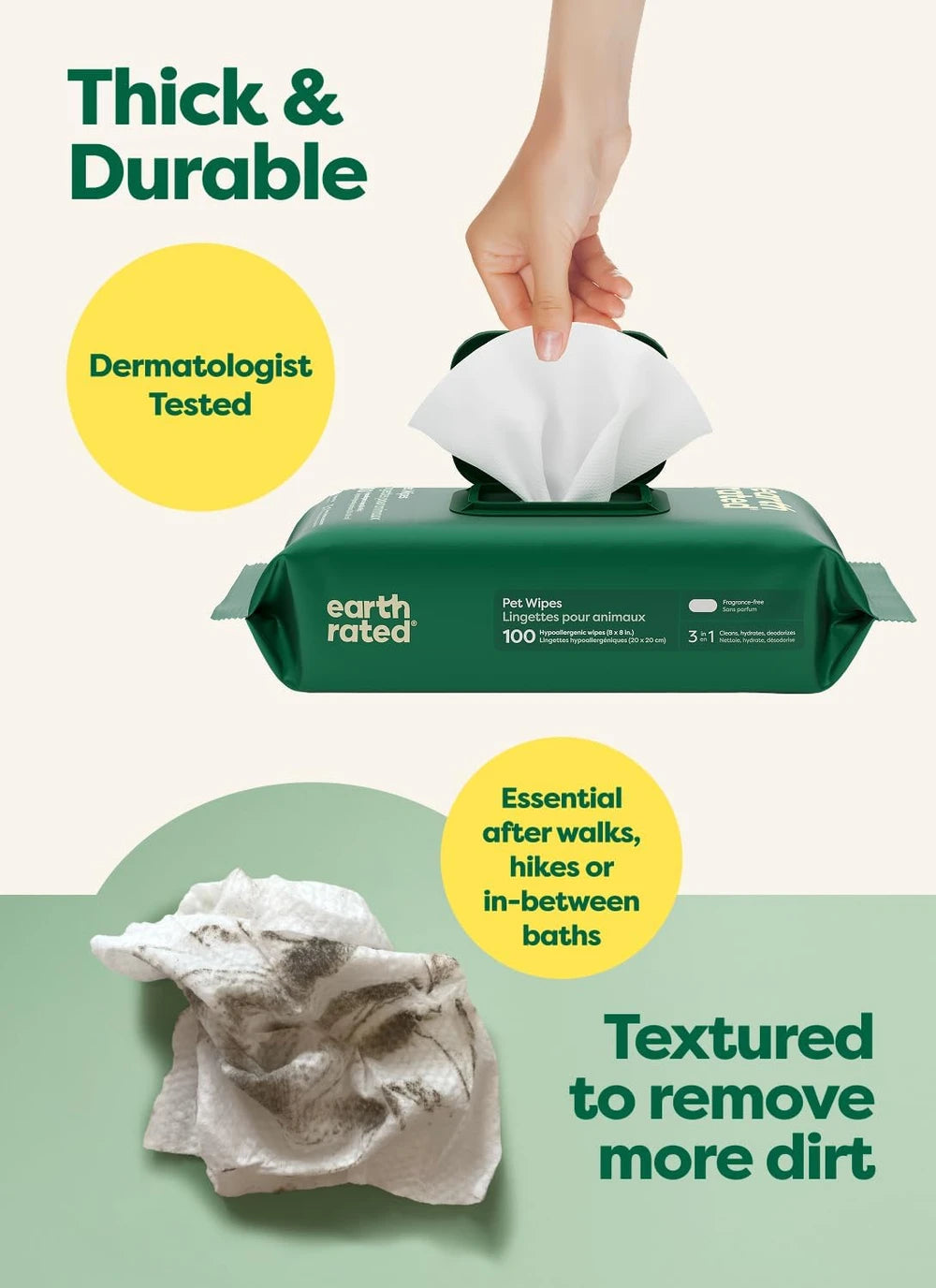 Earth Rated Dog Grooming Wipes